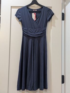 Women's Navy Midi Wrap Dress